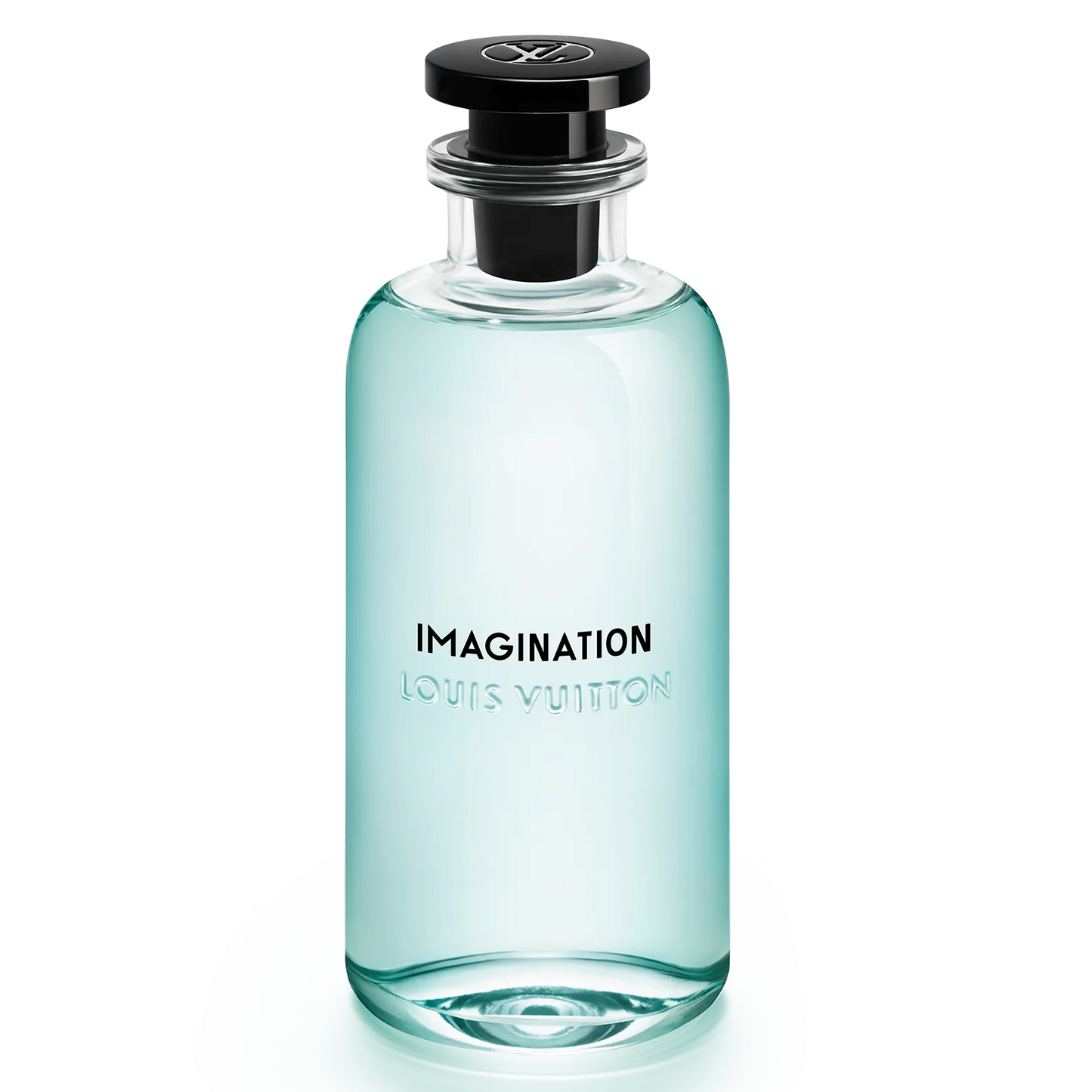 Louis Vuitton Imagination perfume bottle on a white background