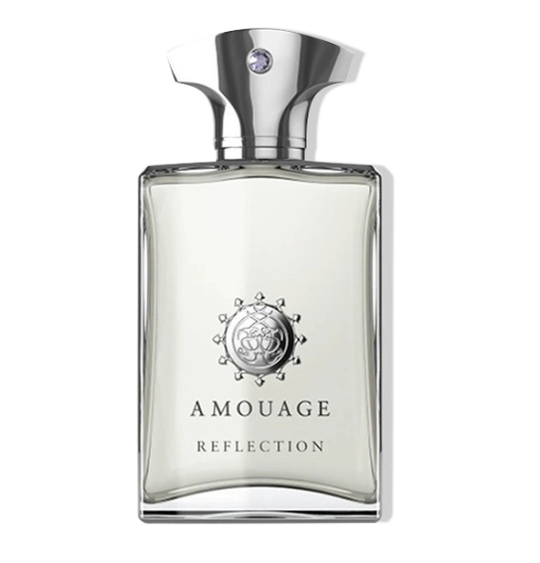 Amouage Reflection perfume bottle on a white background