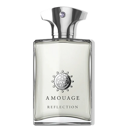 Amouage Reflection perfume bottle on a white background