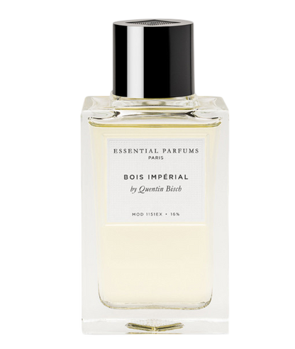 Perfume bottle labeled 'Bois Imperial' by Essential Parfums on a white background