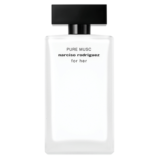 Perfume bottle of Pure Musc by Narciso Rodriguez on a white background